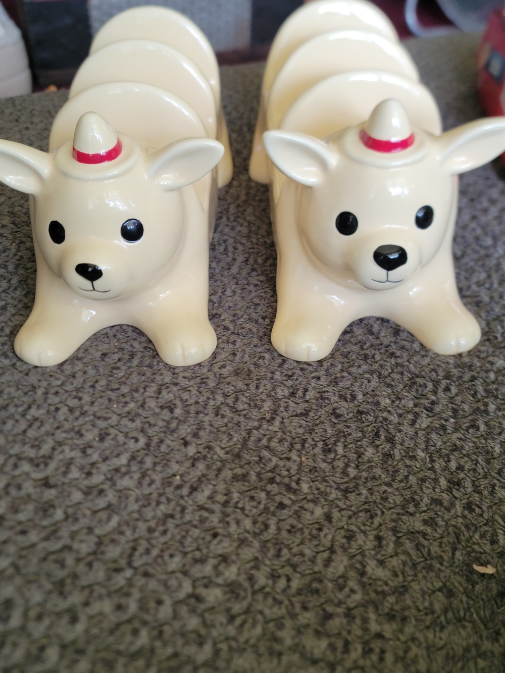 2 Rae Dunn Ceramic Yellow Dog Taco  Holder -